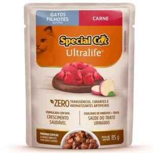 Ração Úmida Special Cat Sachê Carne para Gatos Filhotes 85 g