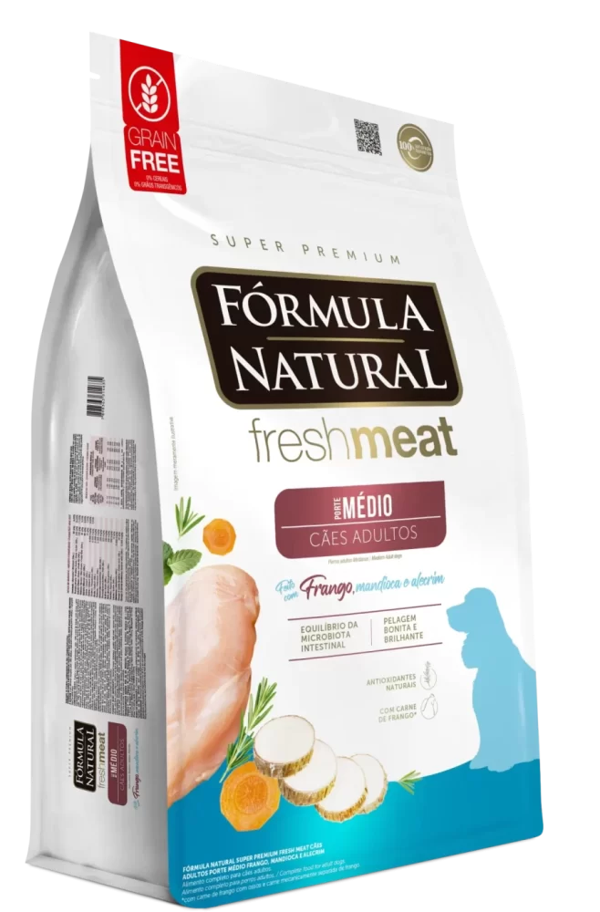 Ração Fórmula Natural Fresh Meat para Cães Adultos de Médio Porte Sabor Frango