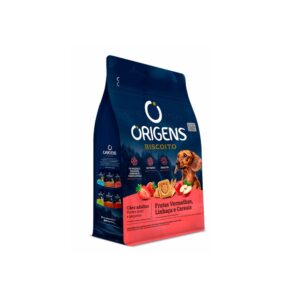 Biscoito Origens para Cães Adultos de Porte Mini e Pequeno Sabor Frutas Vermelhas, Linhaça e Cereais 400 g