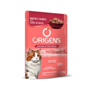 Sachê Origens para Gatos Adultos e Filhotes Sabor Carne ao Molho 85g