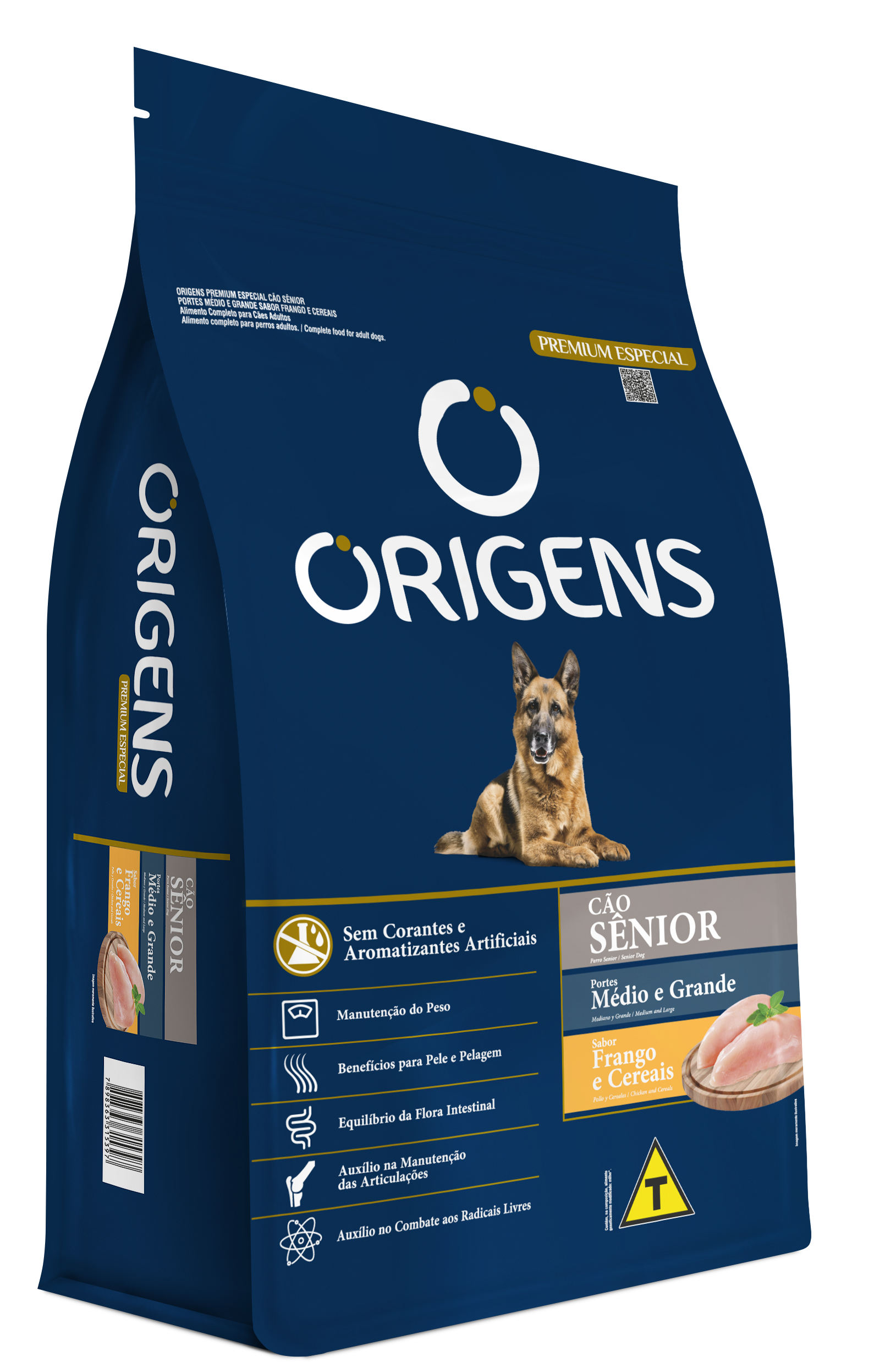 Ração Origens para Cães Sênior de Porte Médio e Grande Sabor Frango e Cereais Integrais