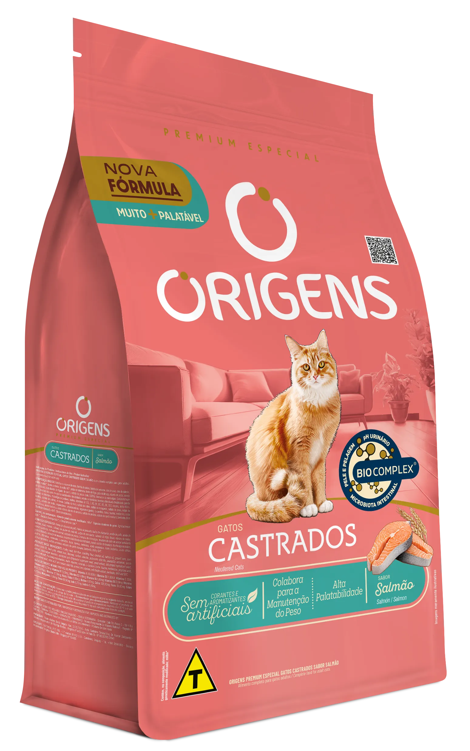 Ração Origens para Gatos Castrados Sabor Salmão