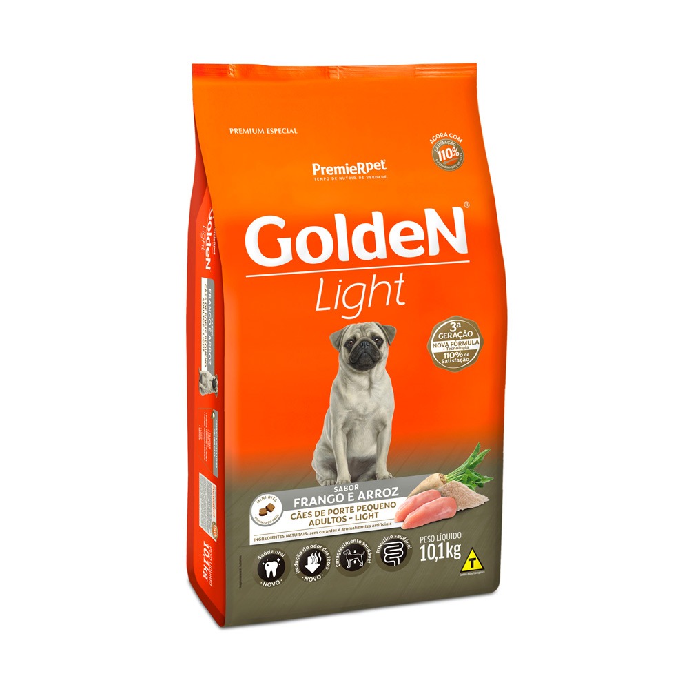 Ração Golden Fórmula Light Mini Bits para Cães Adultos de Porte Pequeno Sabor Frango e Arroz