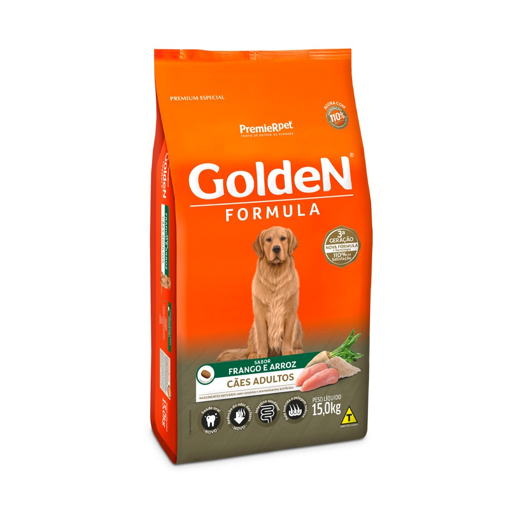 Ração Golden Fórmula para Cães Adultos Sabor Frango e Arroz
