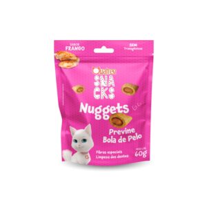 Snack Quatree Nuggets Previne Bola de Pelo para Gatos Sabor Frango