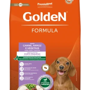 Ração Golden Fórmula Mini Bits para Cães Filhotes de Porte Pequeno Sabor Carne e Arroz