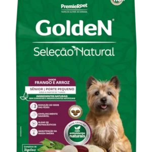 Ração Golden Seleção Natural para Cães Sênior de Porte Pequeno Sabor Frango e Arroz