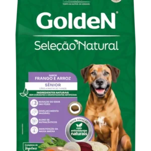 Ração Golden Seleção Natural para Cães Sênior de Porte Médio e Grande Sabor Frango e Arroz 12kg