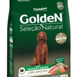 Ração Golden Seleção Natural para Cães Adultos Sabor Frango e Arroz