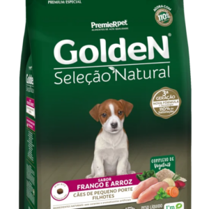 Ração Golden Seleção Natural Mini Bits para Cães Filhotes de Porte Pequeno Sabor Frango e Arroz