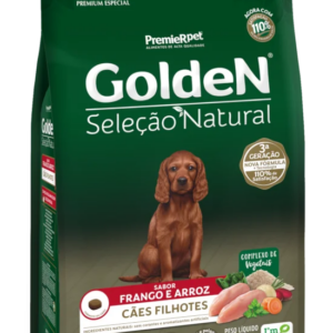 Ração Golden Seleção Natural para Cães Filhotes Sabor Frango e Arroz