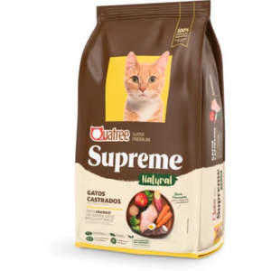 Ração Quatree Supreme para Gatos Castrados Sabor Frango e Batata Doce