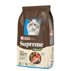 Ração Quatree Supreme para Gatos Castrados Sênior +7 Sabor Salmão e Frango 10,1 kg