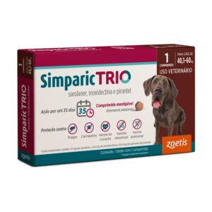 Antipulgas Simparic Trio 72mg para Cães de 40,1 a 60kg – 3 Comprimidos