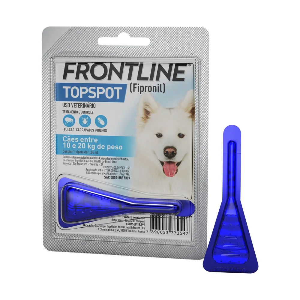 Antipulgas e Carrapatos Frontline Topspot para Cães de 10 a 20kg - 1 Pipeta