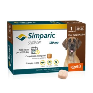 Antipulgas Simparic 120mg para Cães de 40,1 a 60kg – 3 Comprimidos