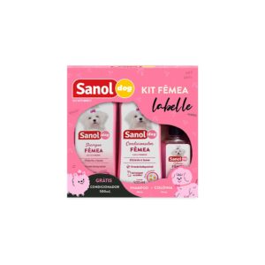Kit Sanol Dog Shampoo, Condicionador e Colônia para Cães Fêmeas Labelle