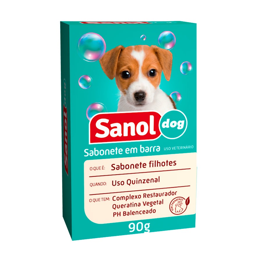Sabonete Sanol Dog Filhotes para Cães e Gatos - 90g