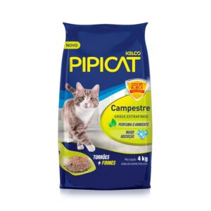 Areia Higiênica Pipicat Campestre para Gatos - 4 Kg