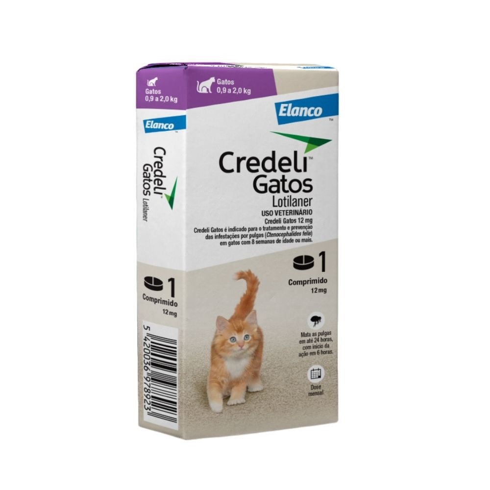 Antipulgas Credeli 12mg para Gatos de 0,9 a 2kg – 1 Comprimidos