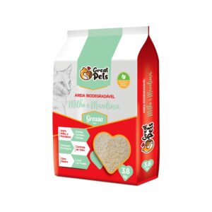 Areia Higiênica Great Pets Biodegradável Milho e Mandioca Grossa para Gatos