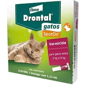 Vermífugo Drontal Spot On para Gatos de 5 kg a 8 kg – 1 Bisnaga