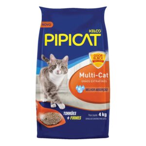 Areia Higiênica Pipicat Multicat para Gatos - 12 Kg