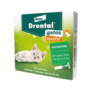 Vermífugo Drontal Spot On para Gatos de 0,5 kg a 2,5 kg – 1 Bisnaga