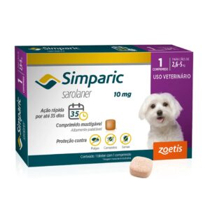 Antipulgas Simparic 10mg para Cães de 2,6 a 5kg – 1 e 3 Comprimidos