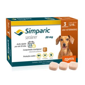 Antipulgas Simparic 20mg para Cães de 5,1 a 10kg – 3 Comprimidos
