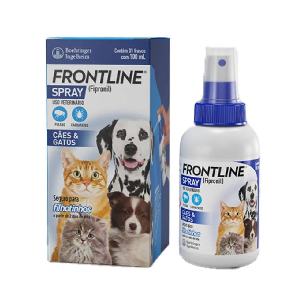 Frontline Spray Antipulgas e Carrapatos para Cães e Gatos