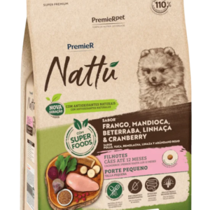Ração Premier Nattu para Cães Filhotes de Raças Pequenas Sabor Mandioca