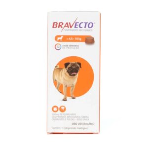 Bravecto Antipulgas e Carrapatos 4,5 a 10 kg para Cães 250 mg – 1 Comprimido
