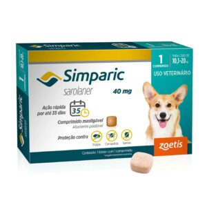 Antipulgas Simparic 40mg para Cães de 10 a 20kg – 1 e 3 Comprimidos