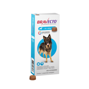 Bravecto Antipulgas e Carrapatos 20 a 40 kg para Cães 1000 mg – 1 Comprimido