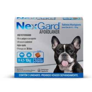 Antipulgas NexGard 28,3mg para Cães de 4 a 10kg – 3 Comprimidos