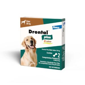 Drontal Plus para Cães de 35kg Sabor Carne - 2 Comprimidos