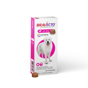 Bravecto Antipulgas e Carrapatos 40 a 56 kg para Cães 1400 mg – 1 Comprimido
