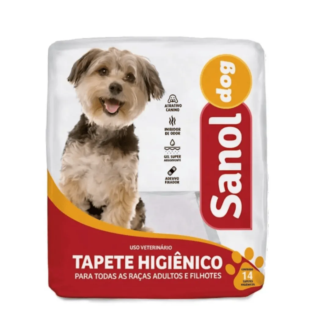 Tapete Higiênico Sanol Dog para Cães 60 cm x 57 cm – 14 Unidades