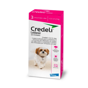 Antipulgas Credeli 112,5mg para Cães de 2,5 a 5,5kg – 3 Comprimidos