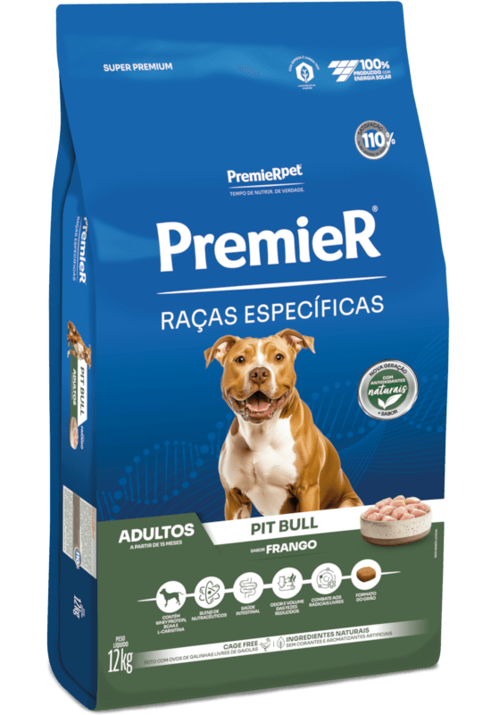 Ração Premier Raças Específicas Pitbull para Cães Adultos - 12kg