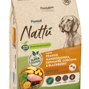 Ração Premier Nattu para Cães Adultos Sabor Frango e Mandioquinha 12kg