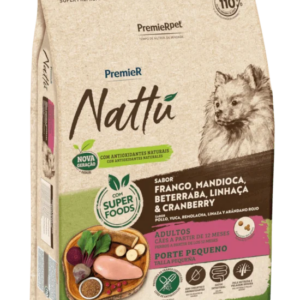 Ração Premier Nattu para Cães Adultos de Raças Pequenas Sabor Mandioca