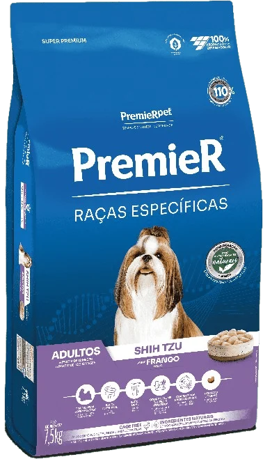 Ração Premier Shih Tzu Raças Específicas Para Cães Adultos Sabor Frango