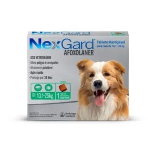 Antipulgas NexGard 68mg para Cães de 10,1 a 25kg – 3 Comprimidos