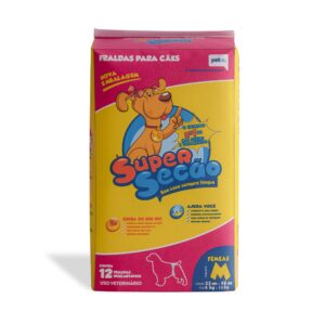 Fralda Descartável Super Secão para Cães Fêmeas - 12 Unidades