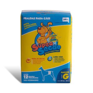 Fralda Descartável Super Secão para Cães Machos - 12 Unidades
