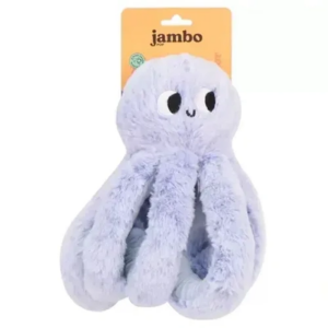 Mordedor Jambo Pelúcia Frizzy Octopus Azul Escuro Médio
