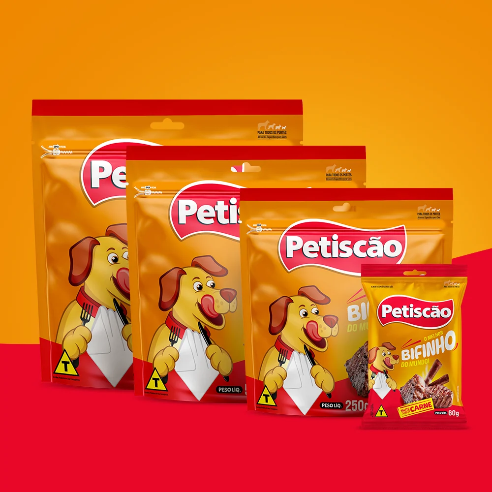 Snack Petiscão Bifinho Palito Carne para Cães