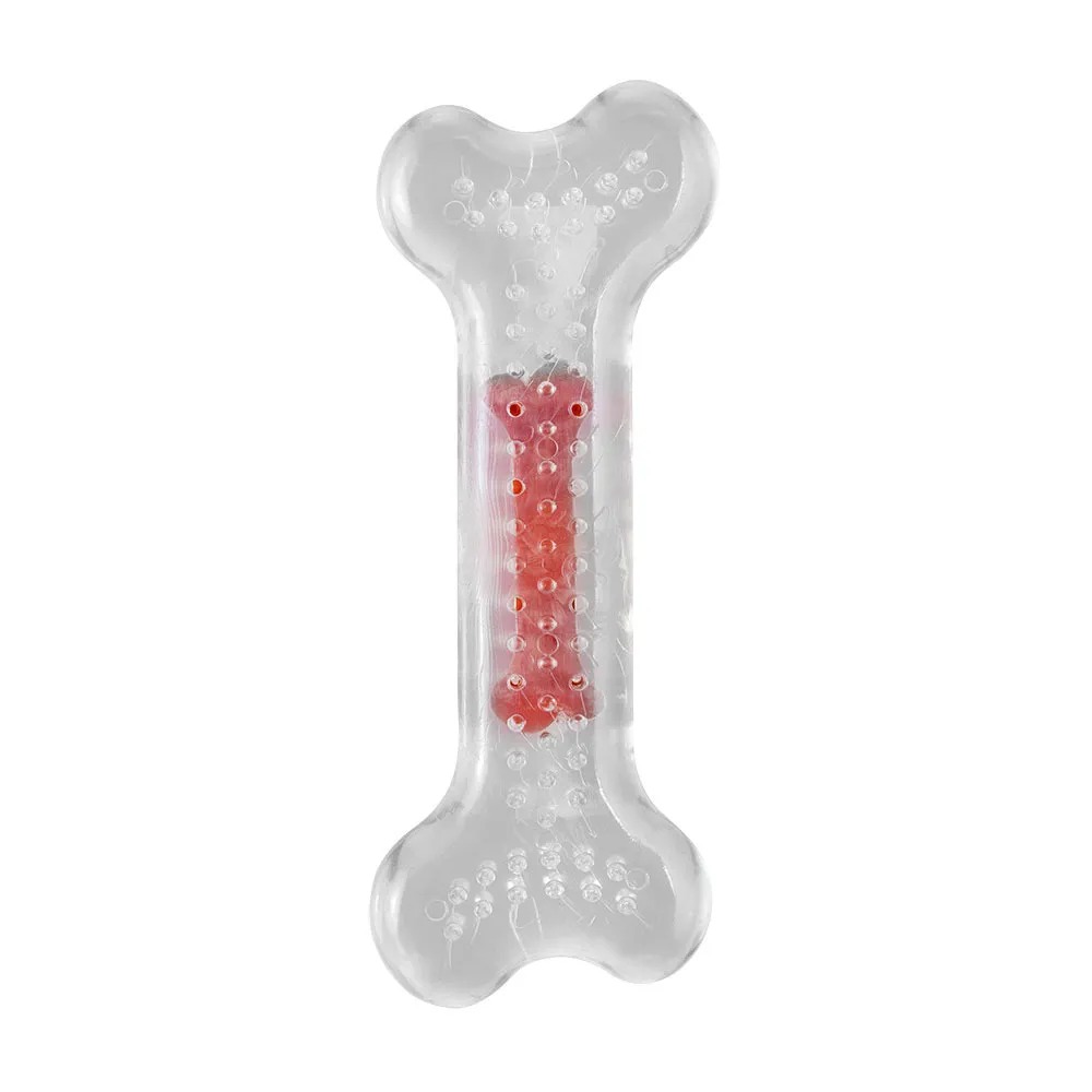 Osso Silicone Jambo Boninho Pequeno Sabor Bife para Cães